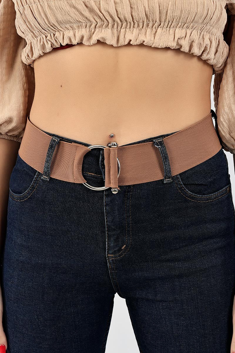 Halka Ve Halter Tokalı Elastik Kemer