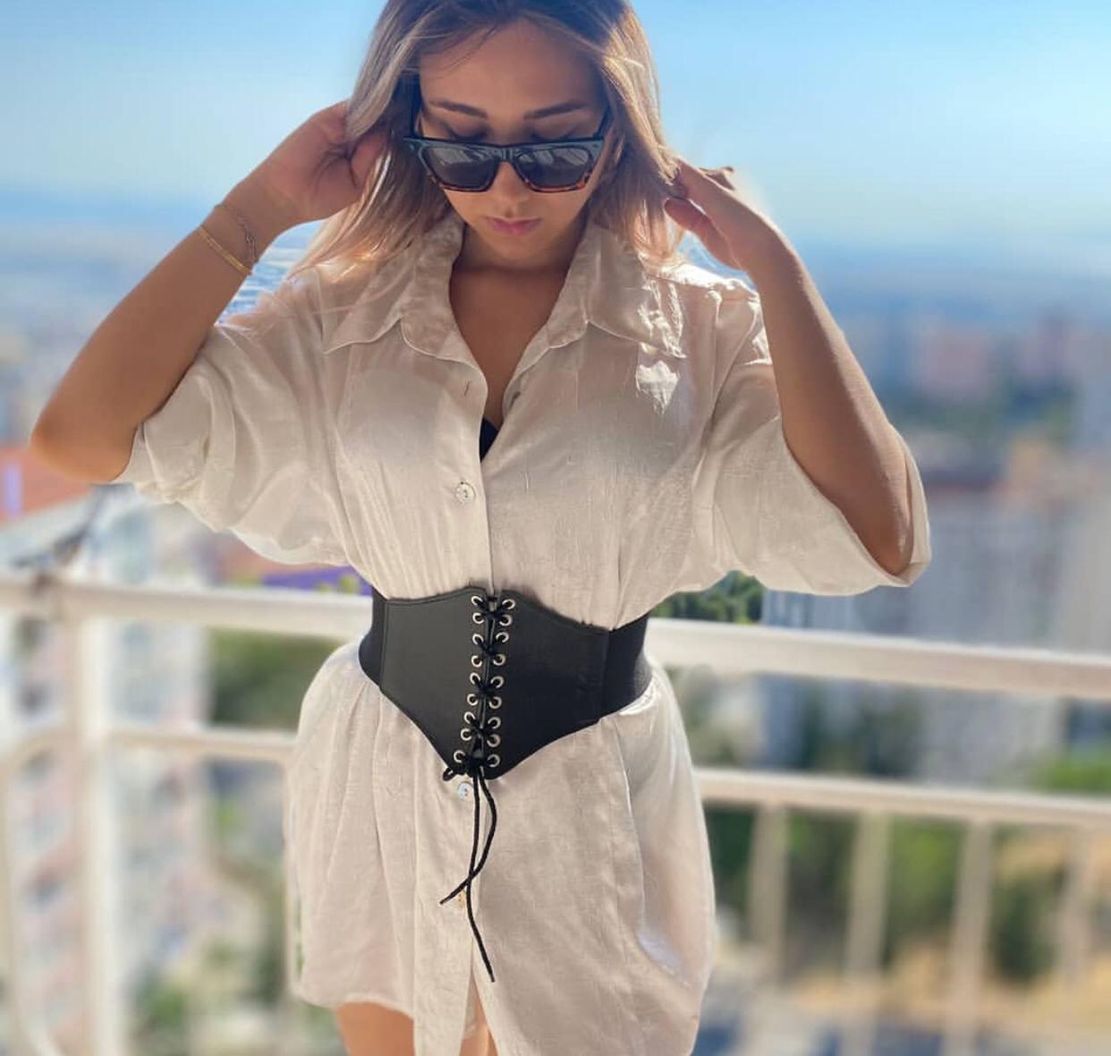 Bağcık Detaylı Elastik Kadın Korse Kemer
