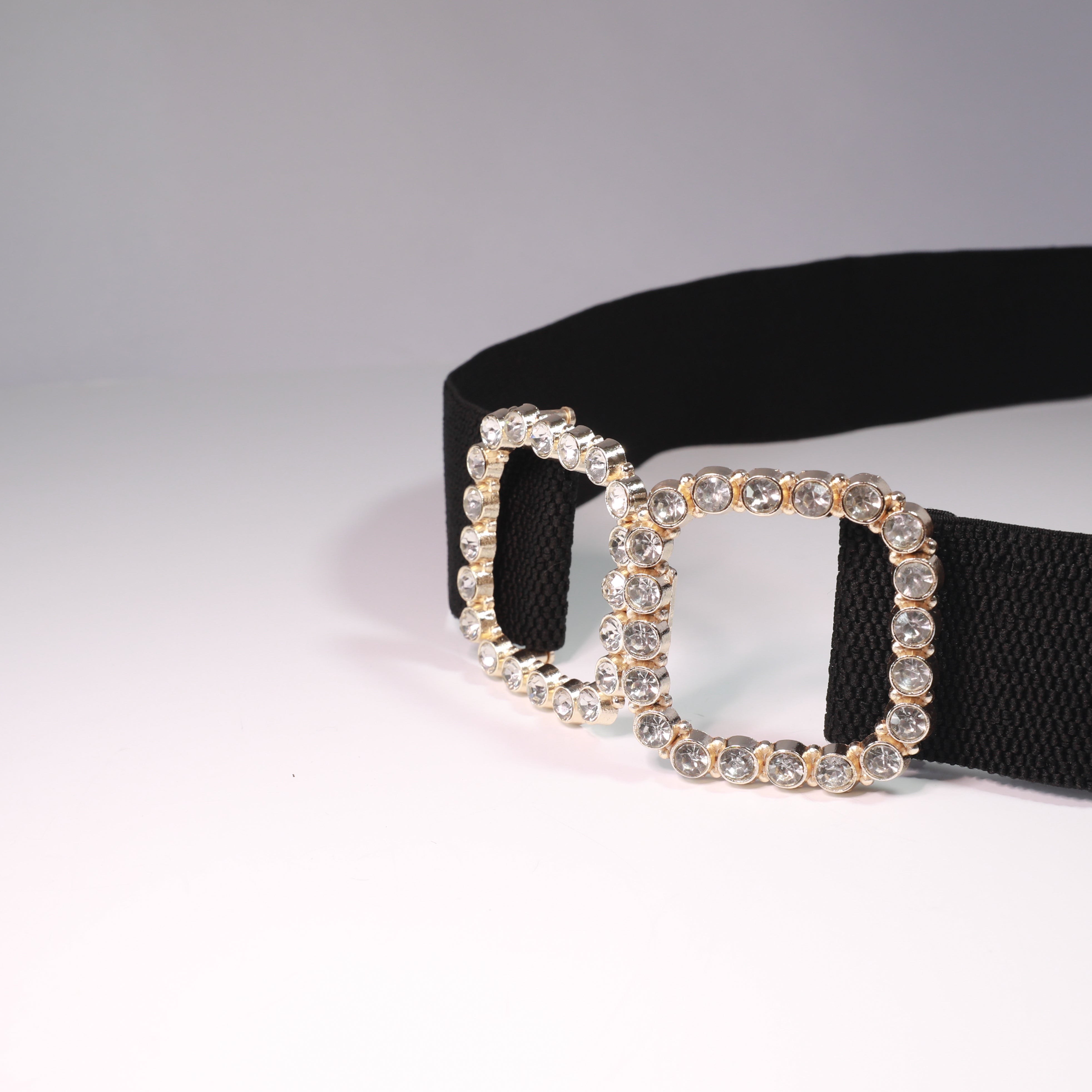 Pearl Buckle Elastic Women's Belt