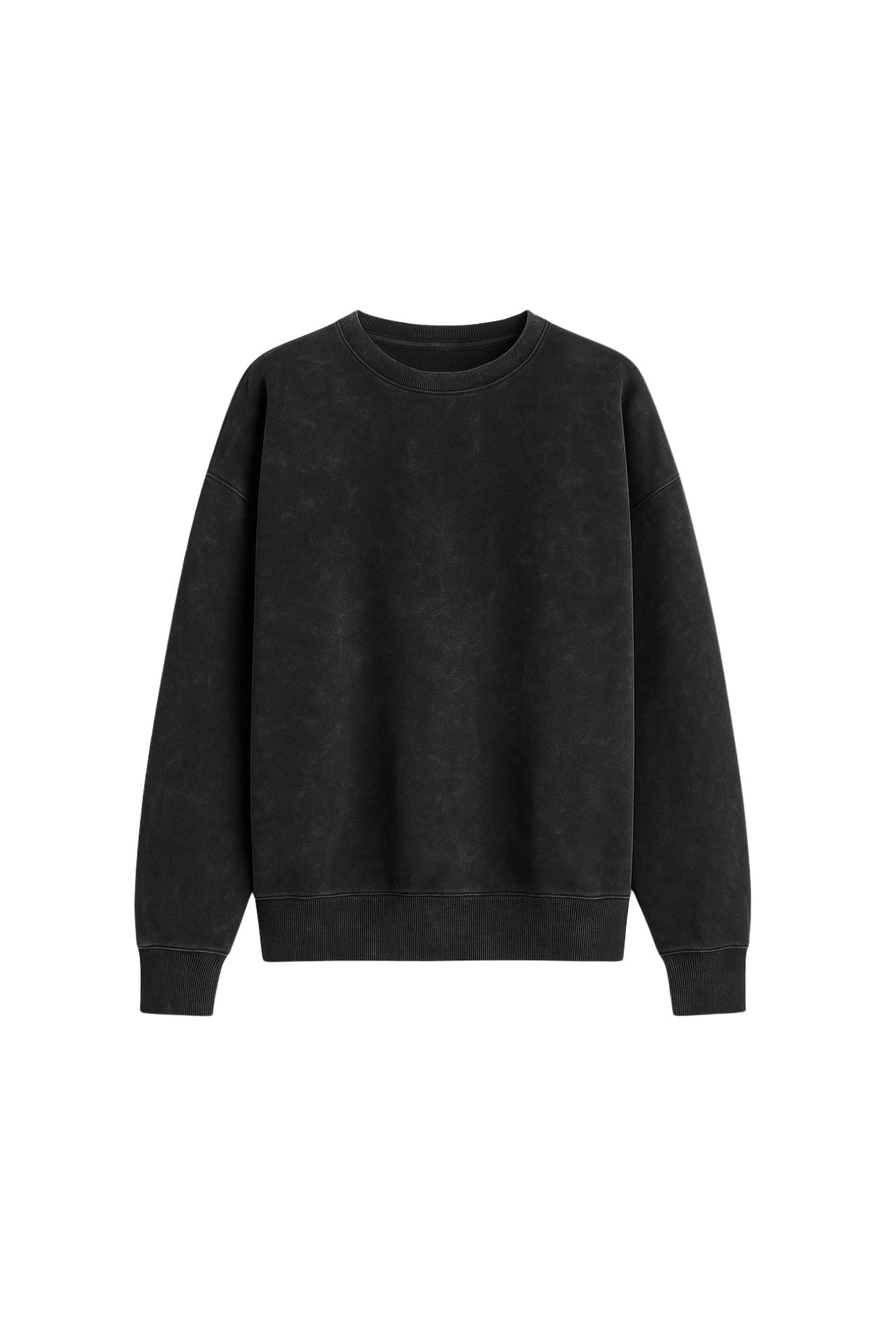 Yıkamalı Oversize Sweatshirt - Siyah