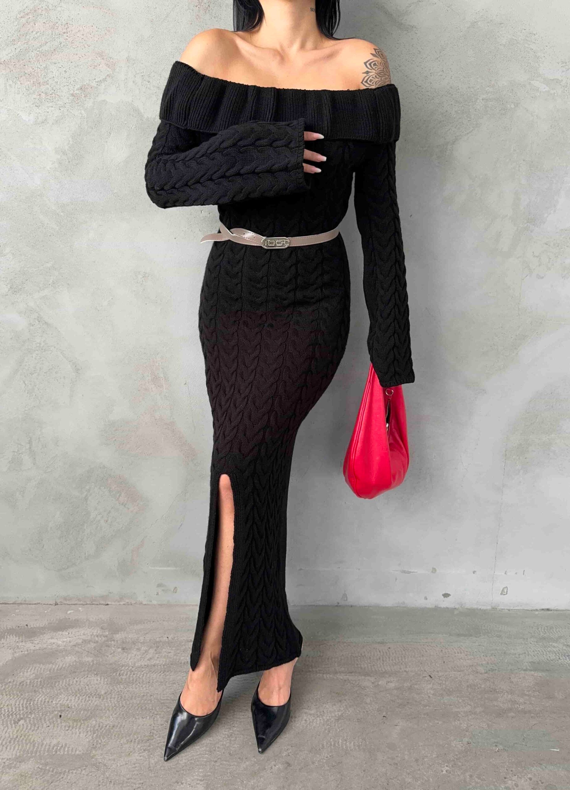 Madanno Yaka Triko Elbise 1515