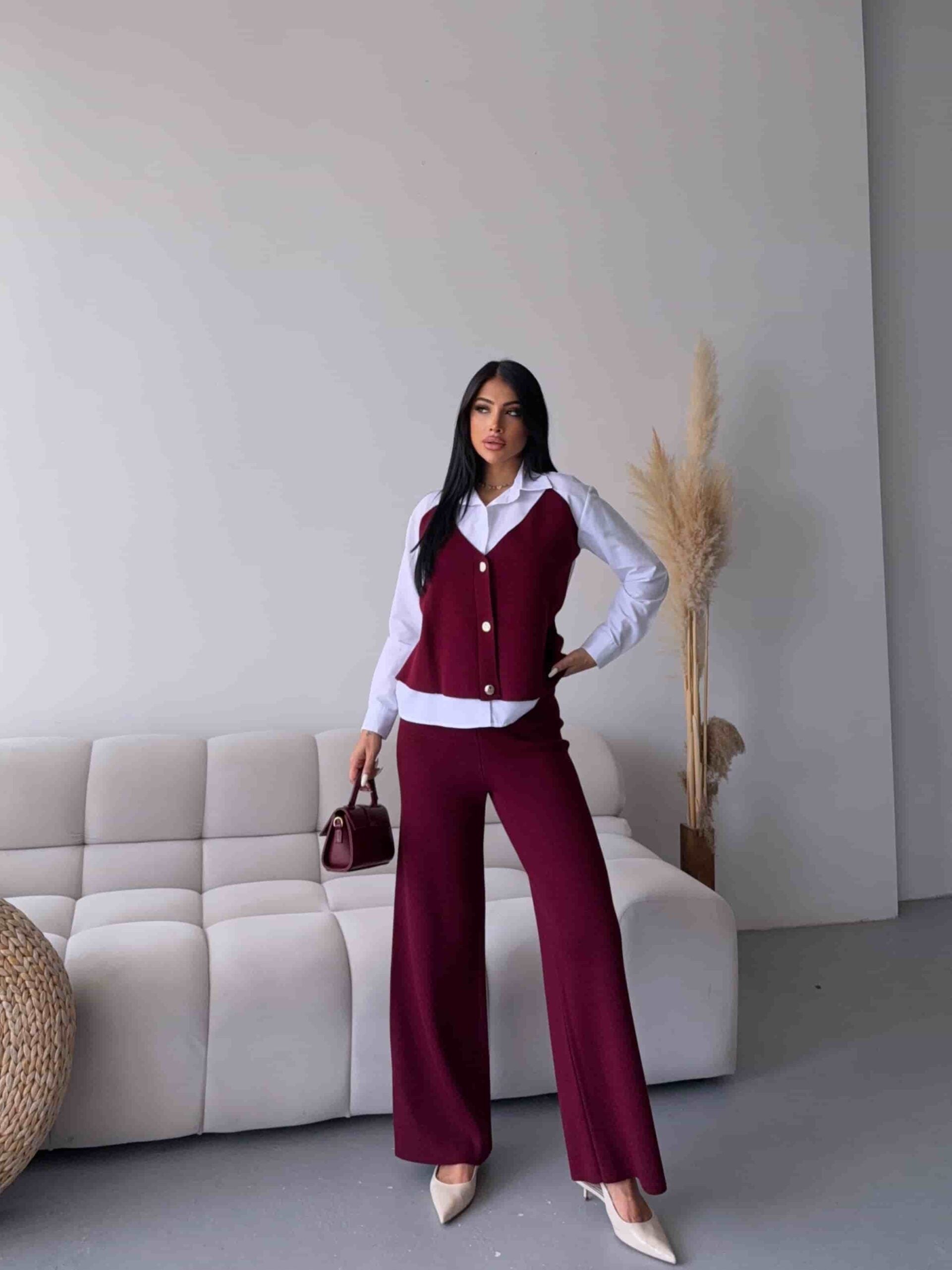 Süveter Detay Triko Takım 1514