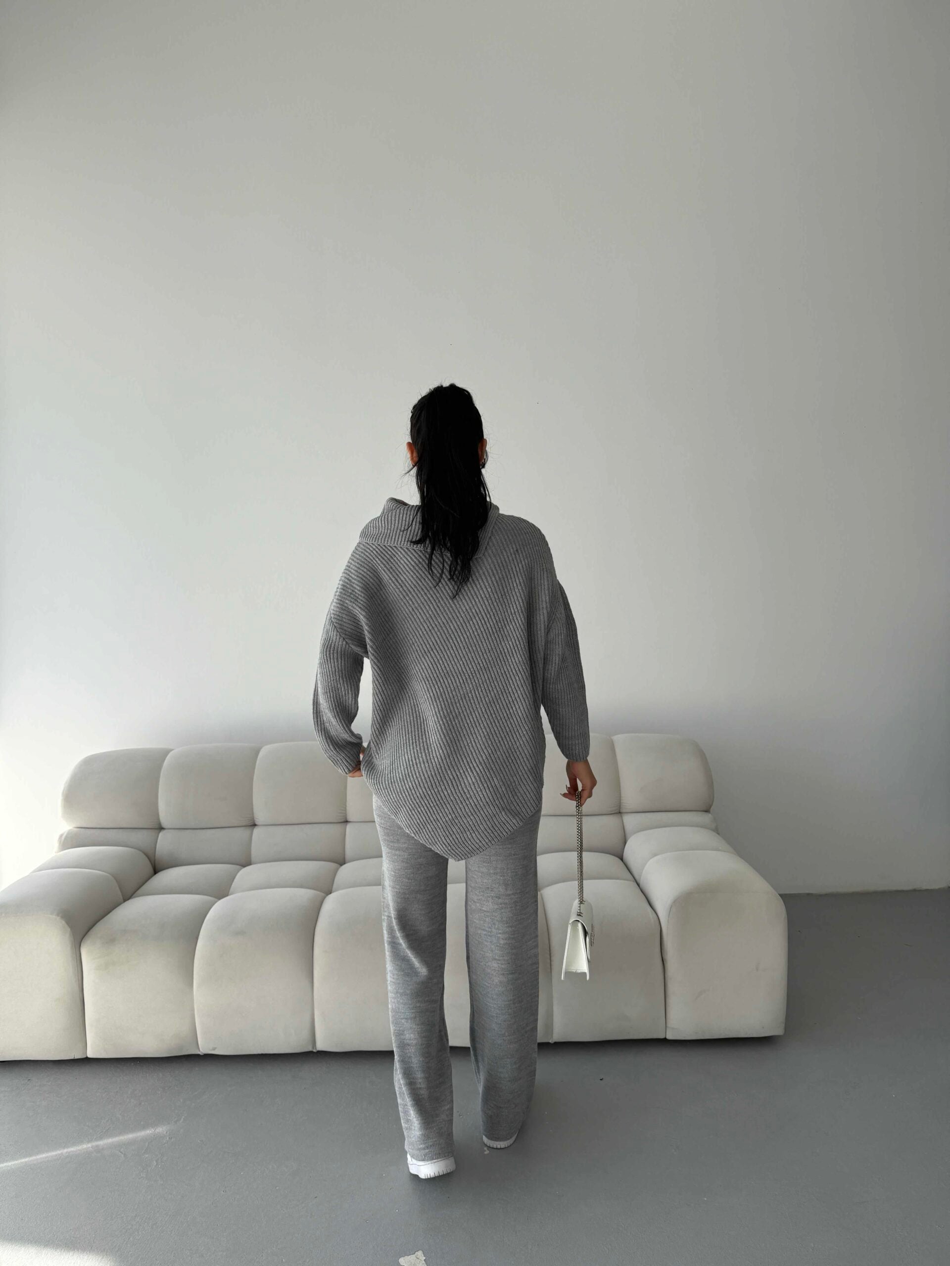 Mektup Yaka Triko Takım 1555