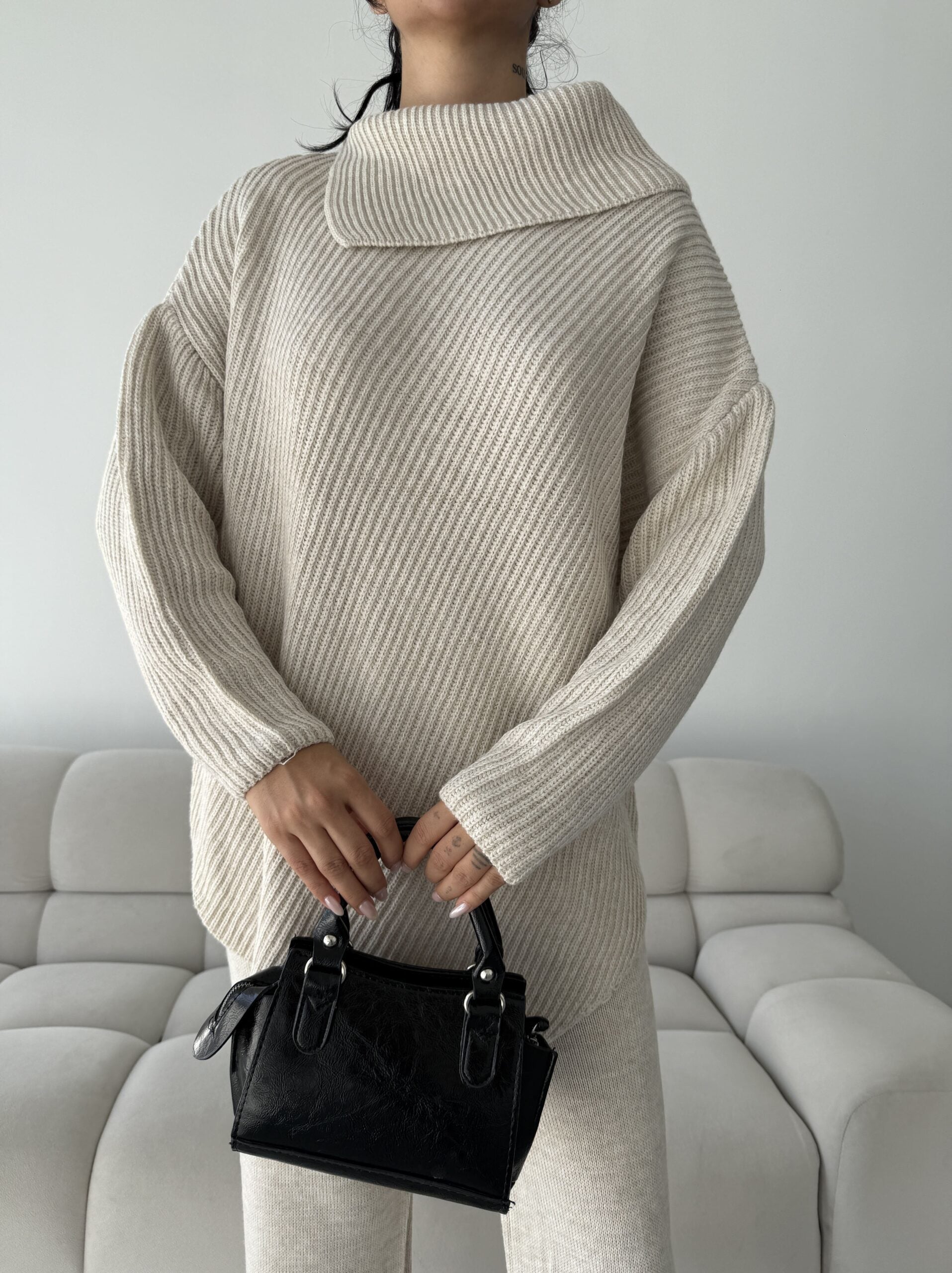 Mektup Yaka Triko Takım 1555