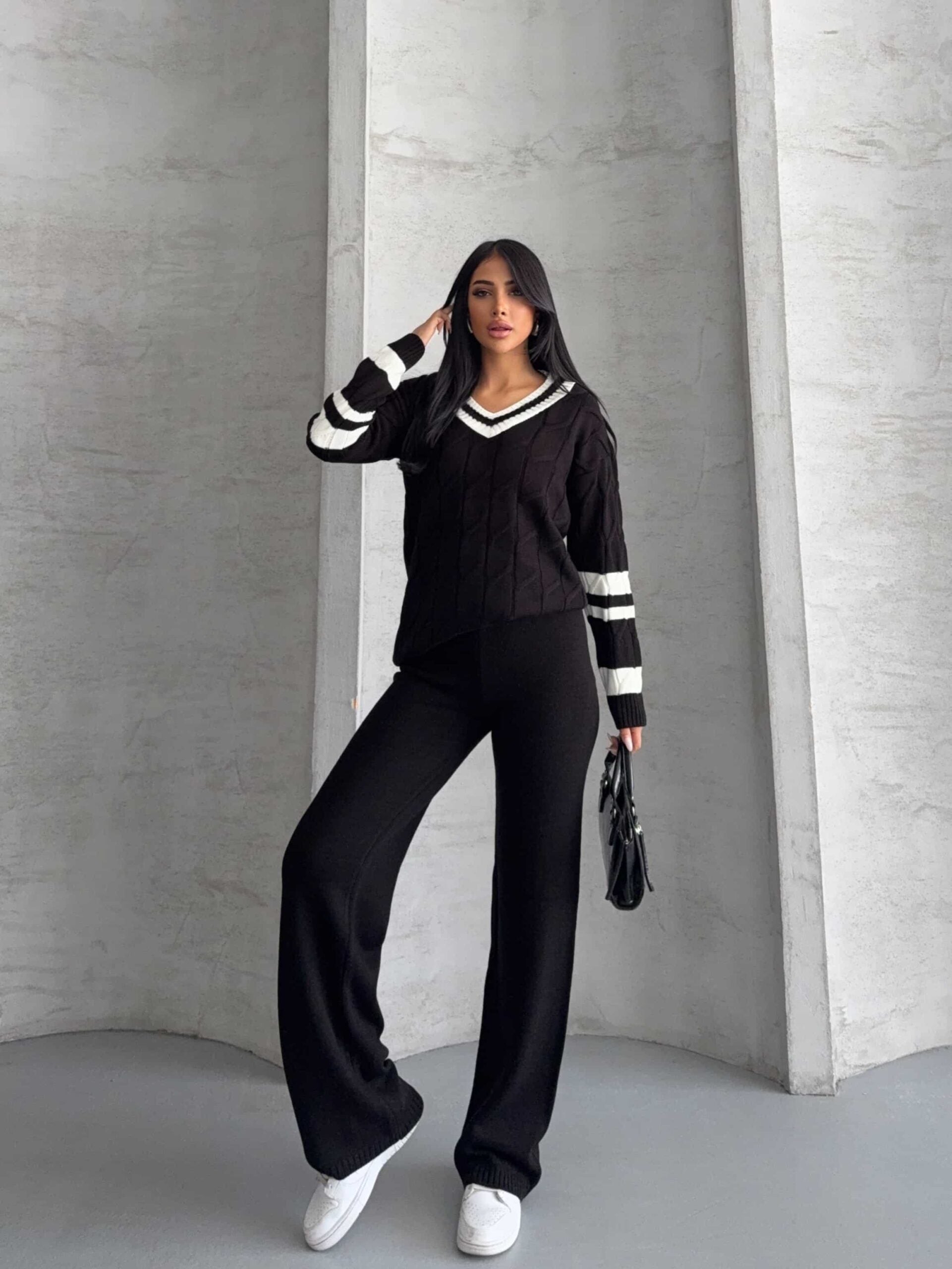 Garnili Saç Örgü Triko Takım 1564