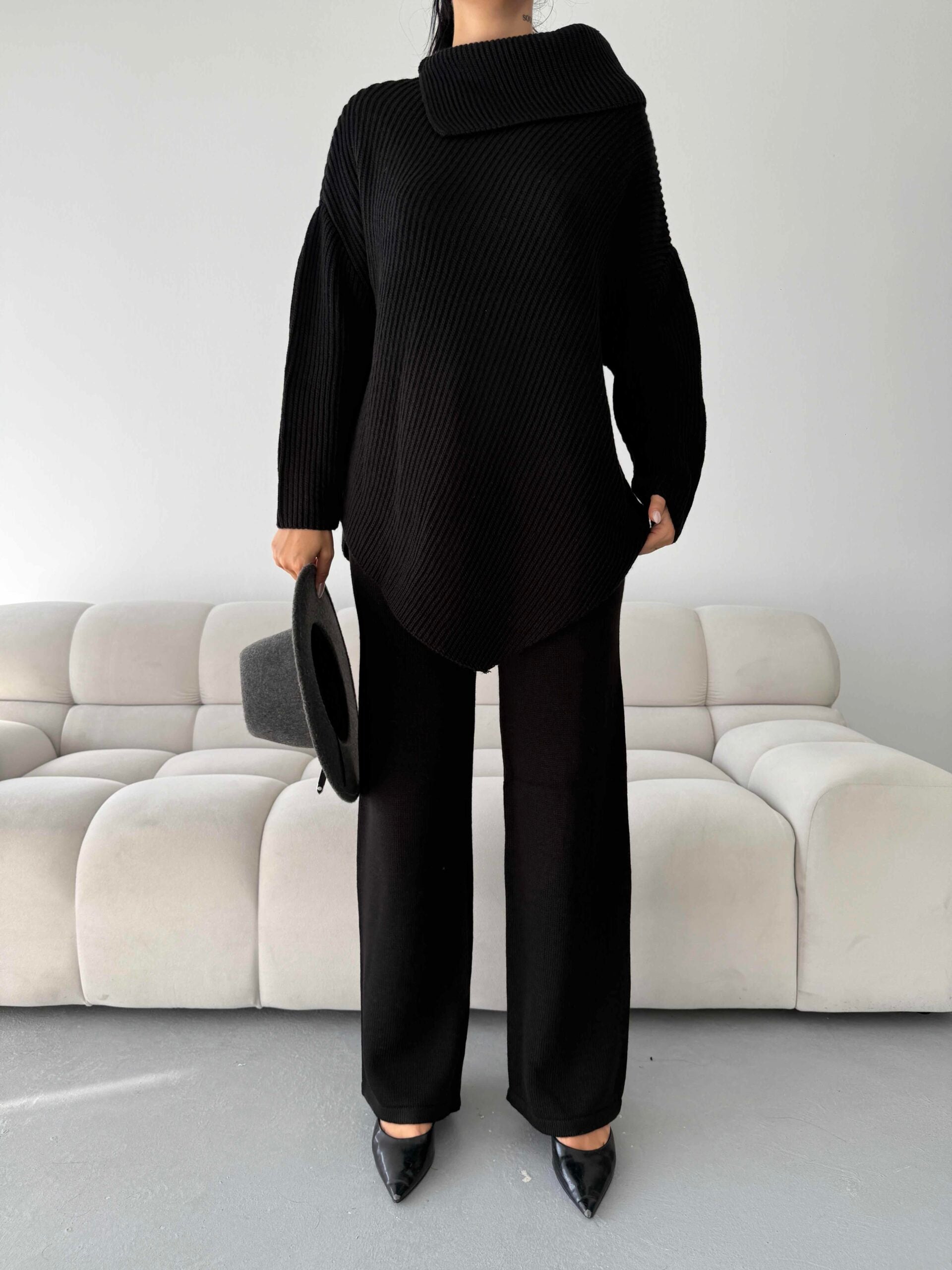 Mektup Yaka Triko Takım 1555