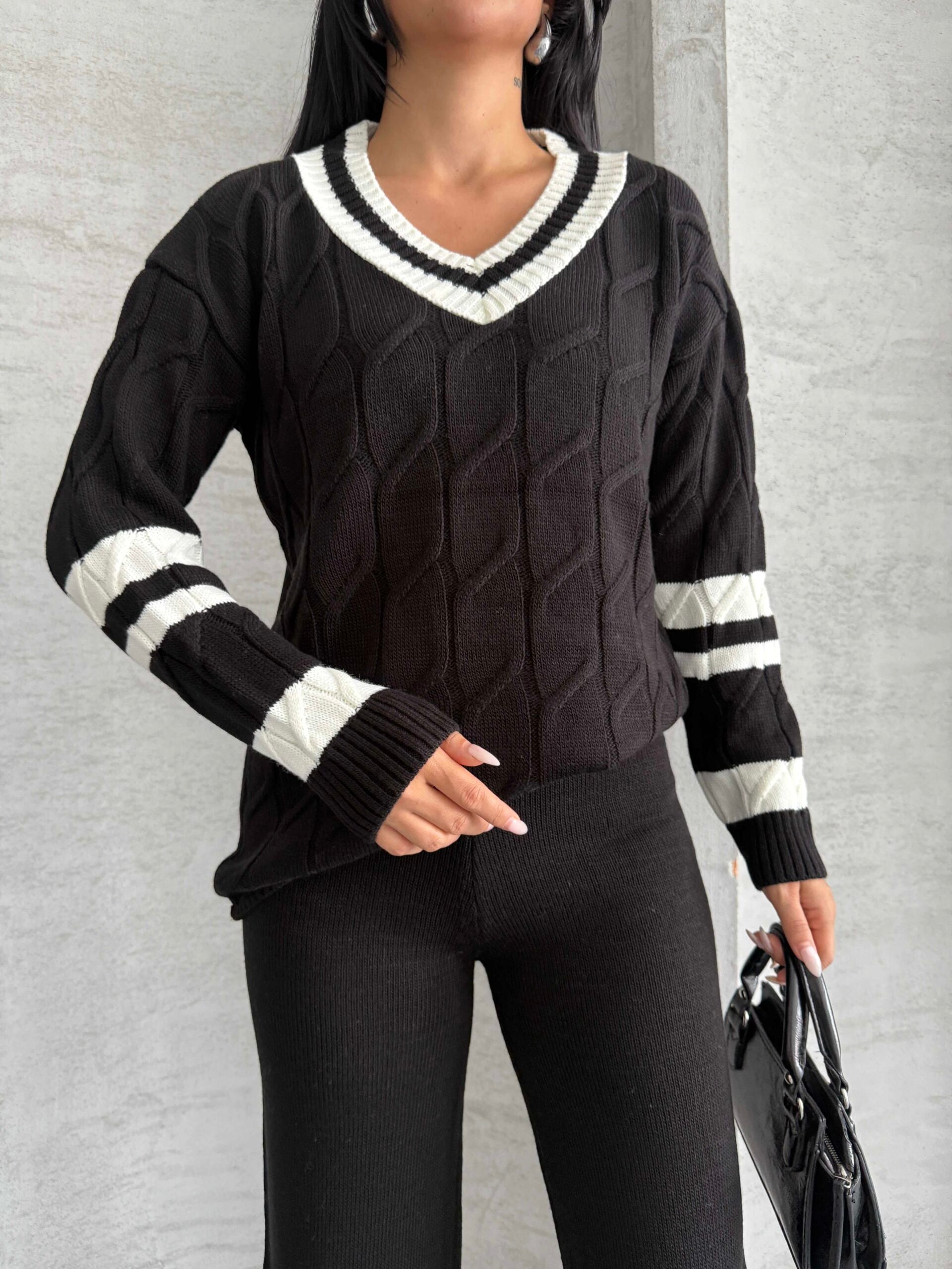 Garnili Saç Örgü Triko Takım 1564