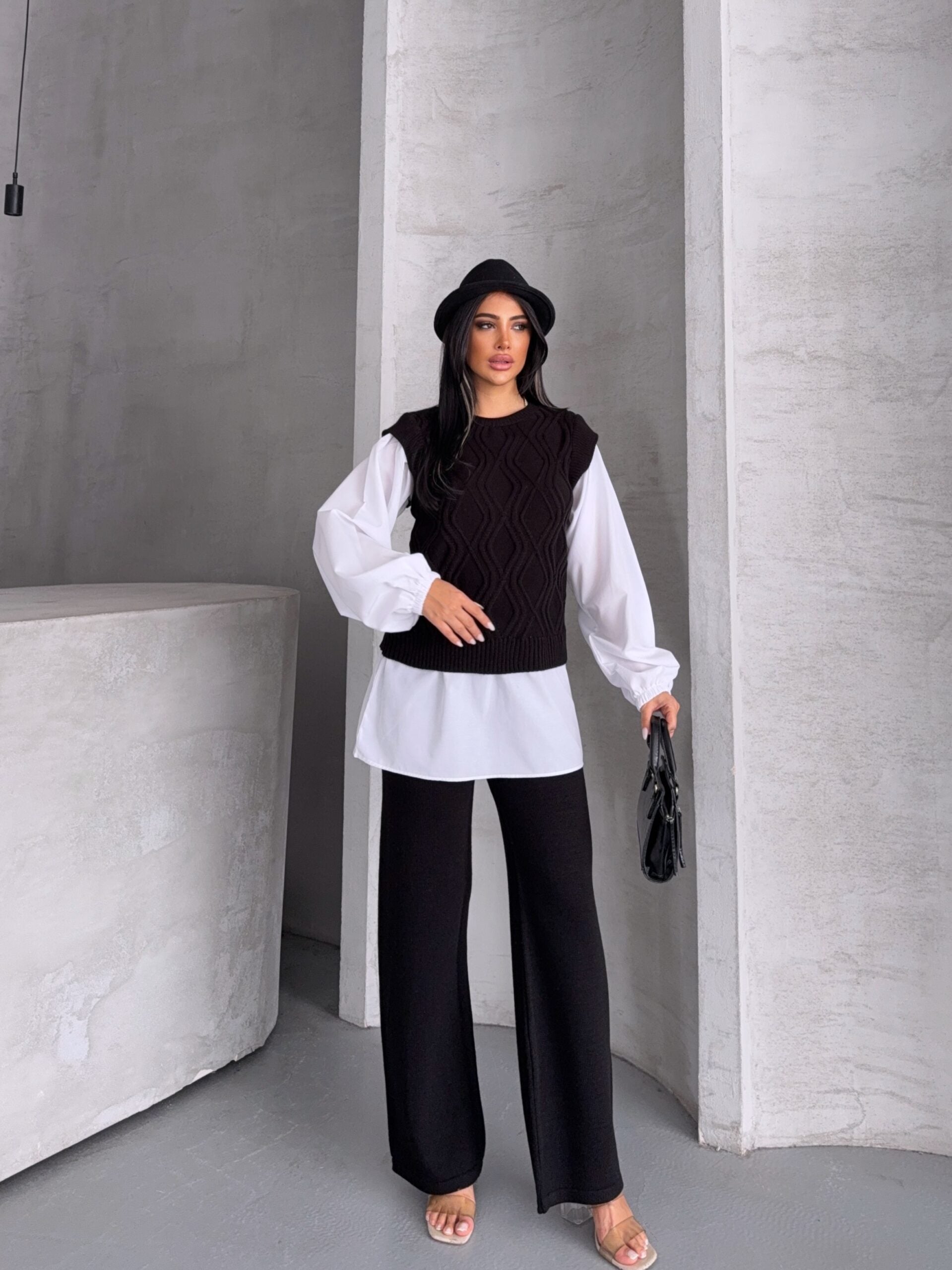 Gömlek Detay Triko Takım 1561