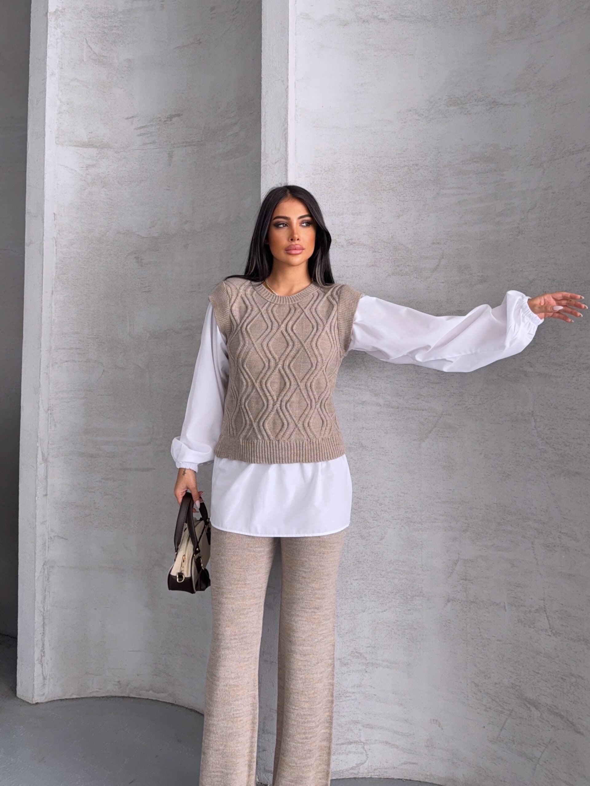 Gömlek Detay Triko Takım 1561