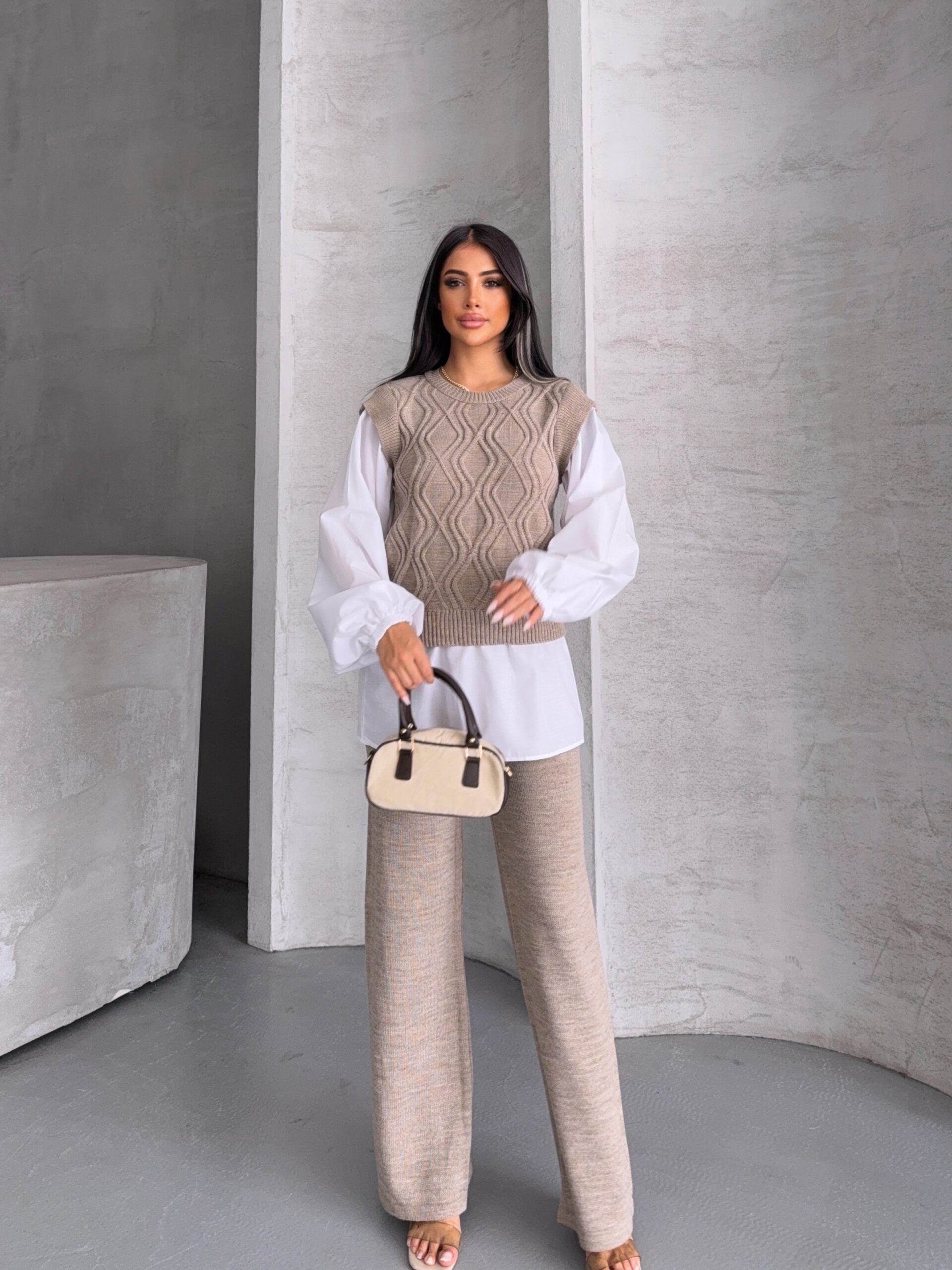 Gömlek Detay Triko Takım 1561