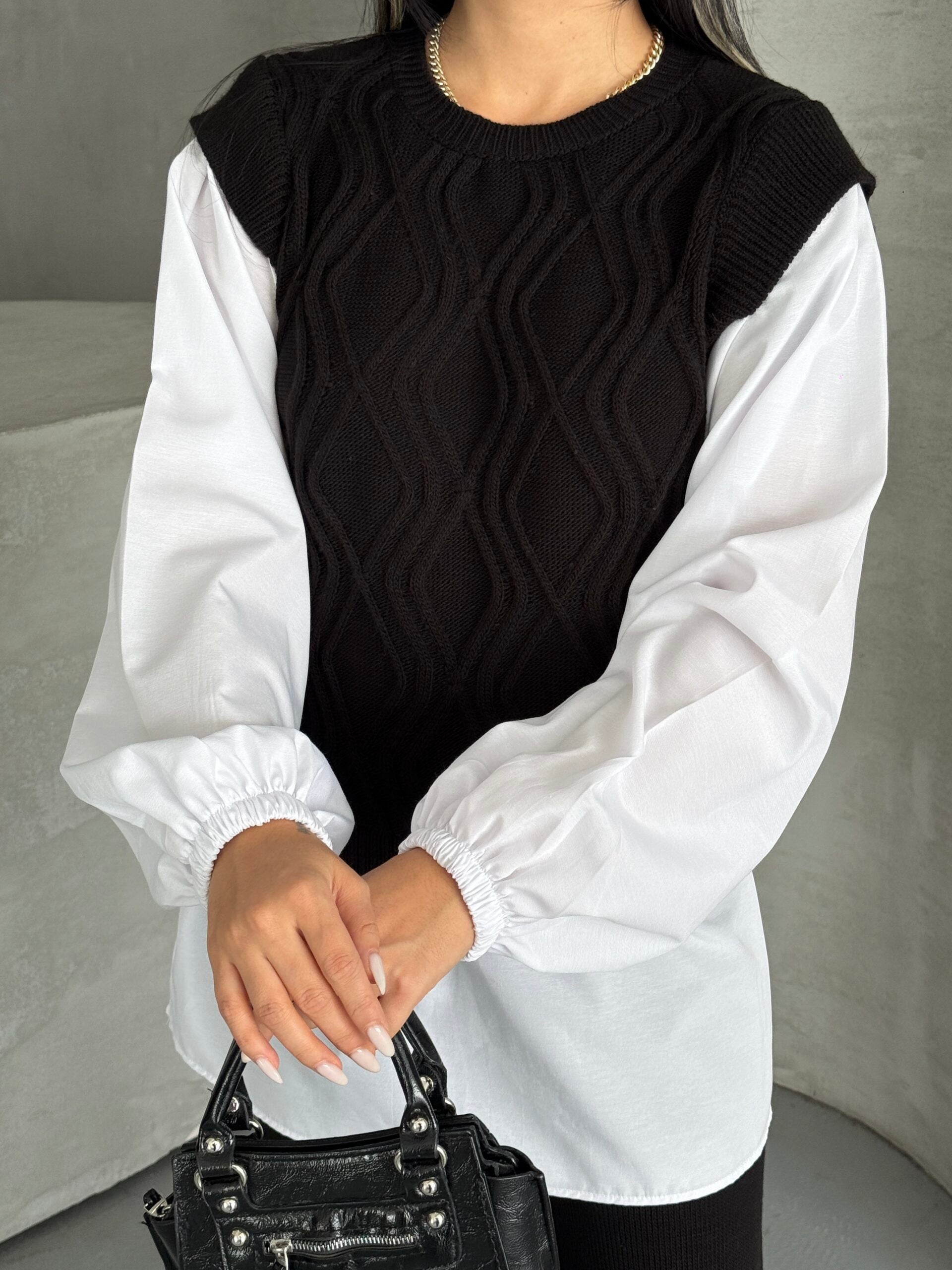 Gömlek Detay Triko Takım 1561