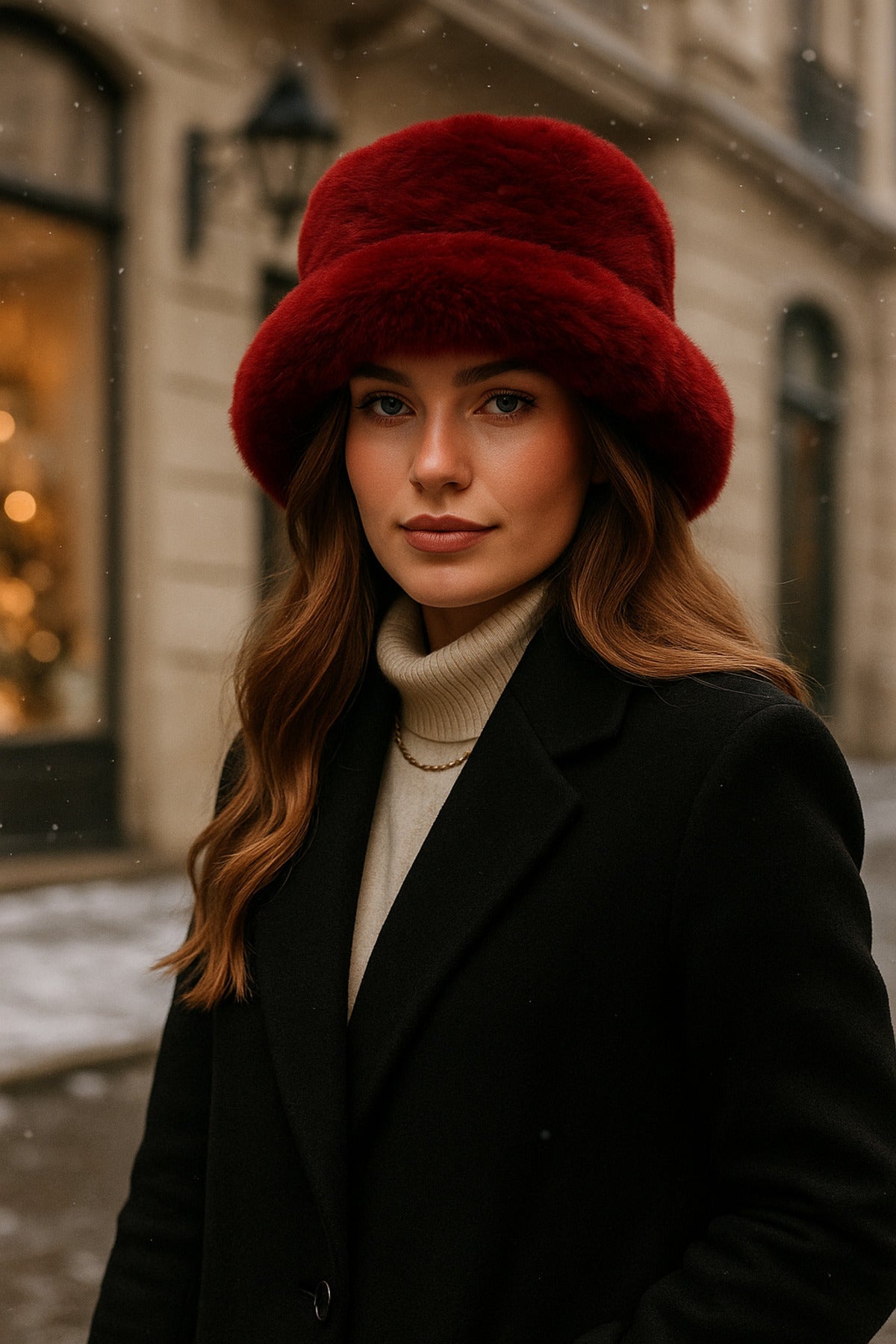 İthal Bordo Renk Kışlık Peluş Şapka - Premium Yumuşak Ve Sıcak Tutan Tüylü Kabin Şapka Spk1102-1