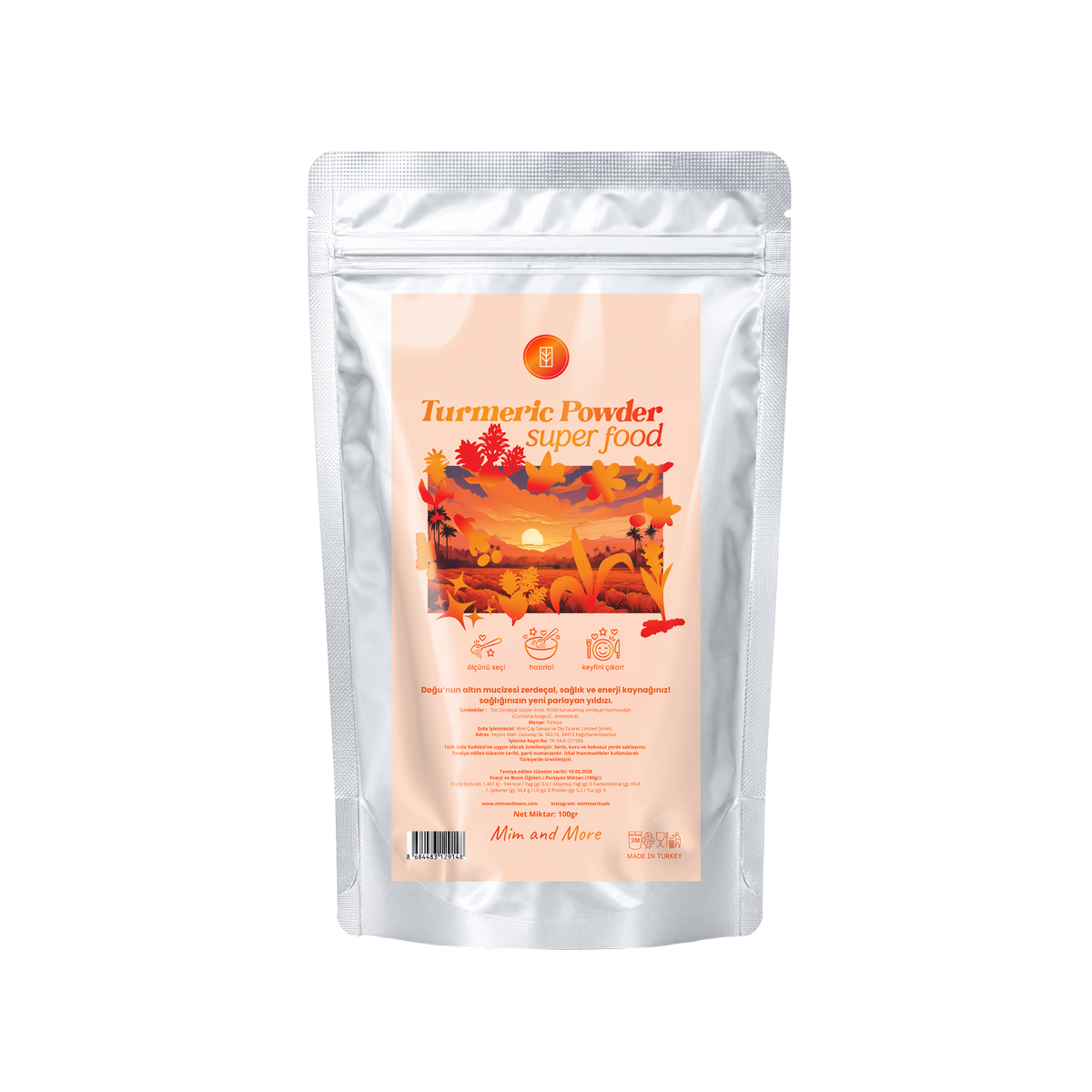 Mim and More Doğal Turmeric Powder - %100 Saf Zerdeçal Tozu 100 g