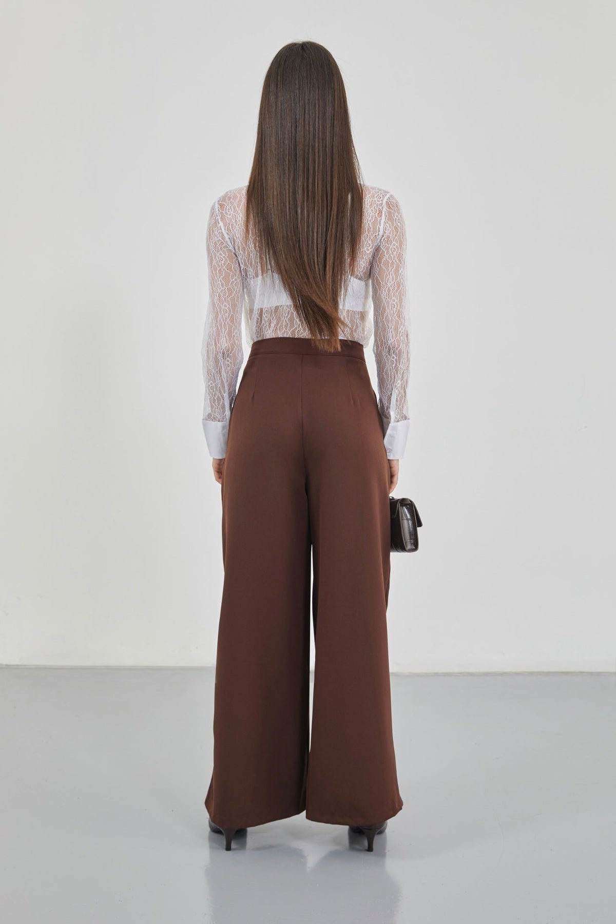 Casual Yüksek Bel Pantolon - Mavi