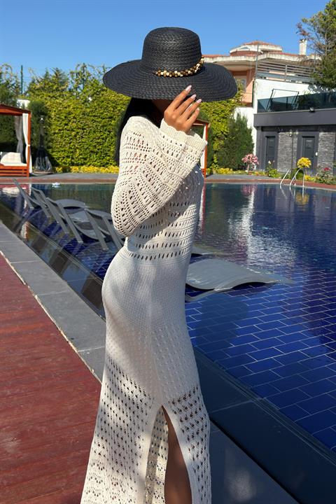 Ajur Detaylı İspanyol Kol Elbise 2840