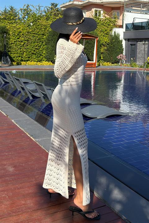 Ajur Detaylı İspanyol Kol Elbise 2840