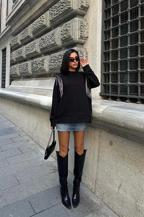 Angelina Metalize Sarkaçlı Sweatshirt 8048 -08