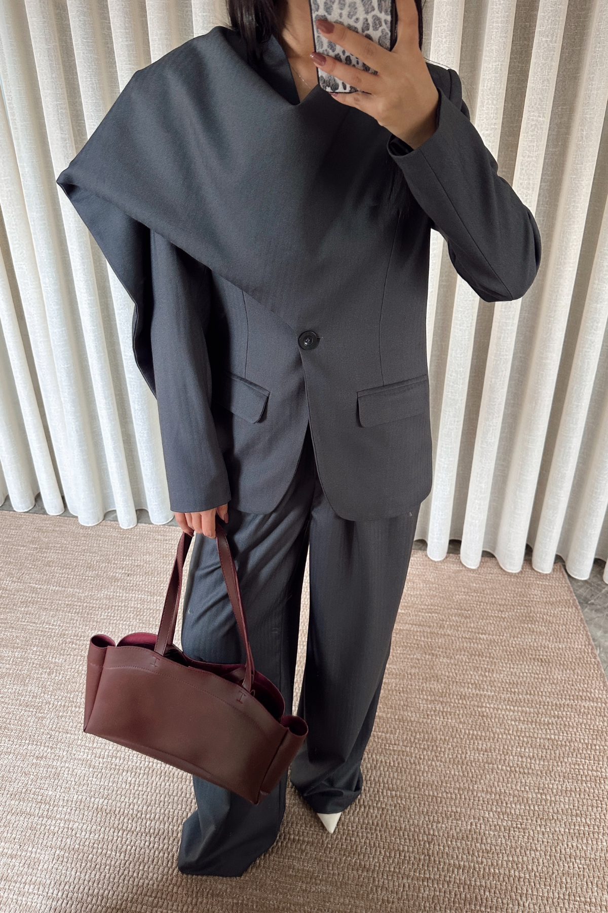 Antrasit Massim Model Şal Yaka Ceket Pantolon Takım