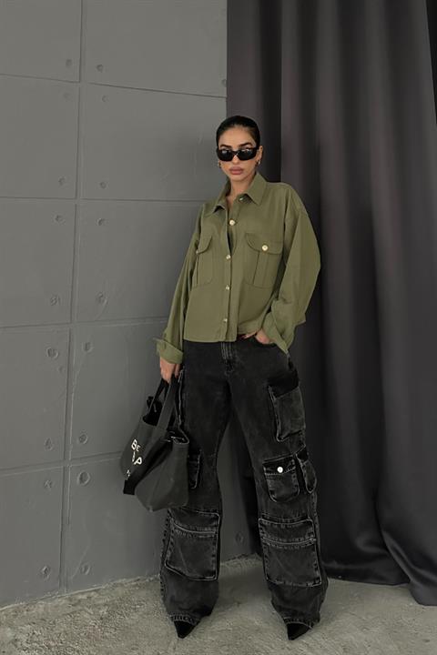 Anya Oversize Gabardin Ceket 6063-8