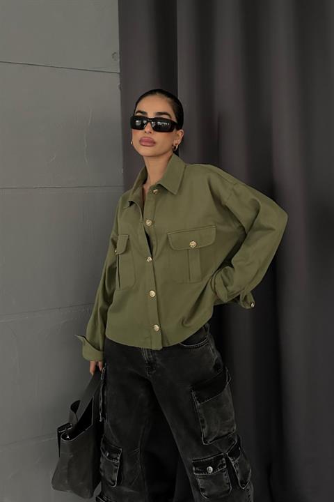 Anya Oversize Gabardin Ceket 6063-8