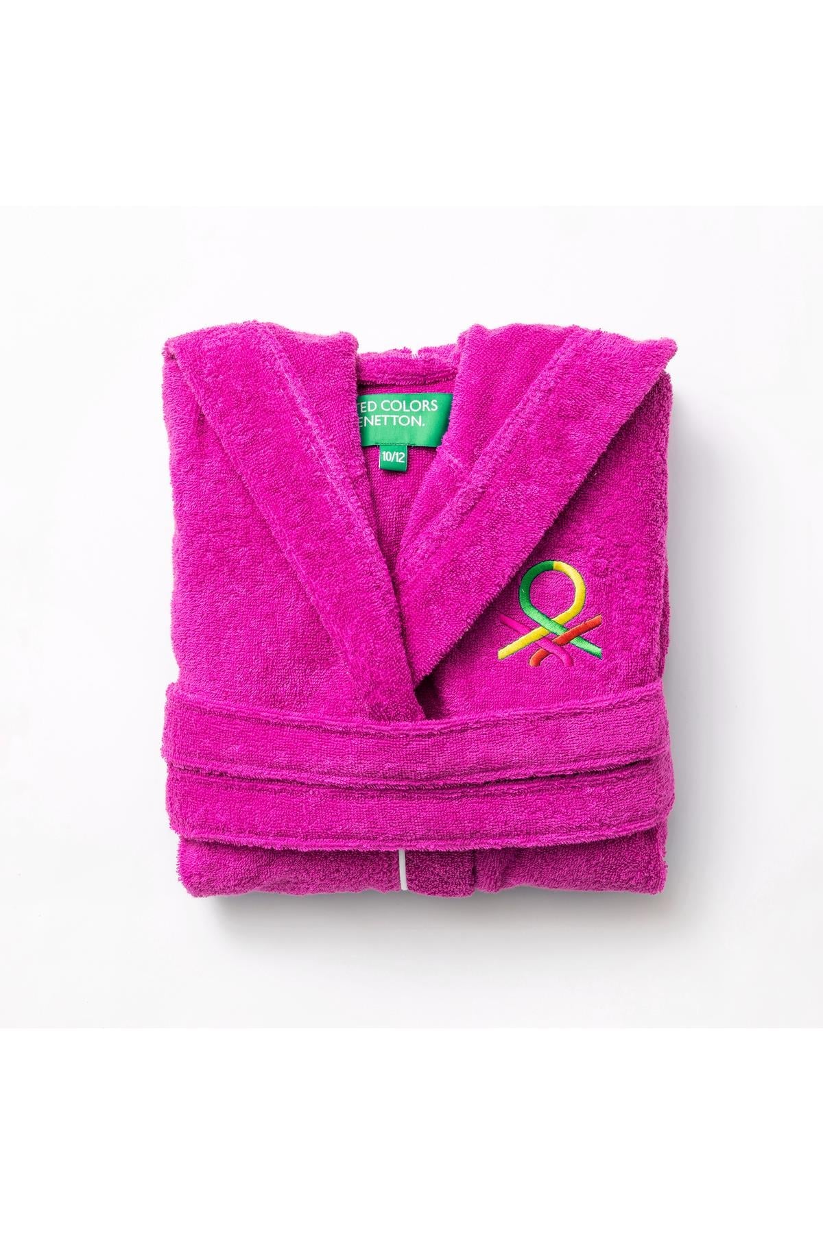 Be-0817-Pnk  %100 Pamuk Pembe 65X65 Cm Çocuk Bornozu
