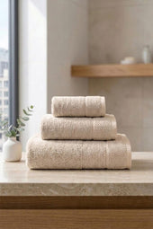 Be-0829-Bg %100 Pamuk Bej 70X140 Cm Banyo Havlusu