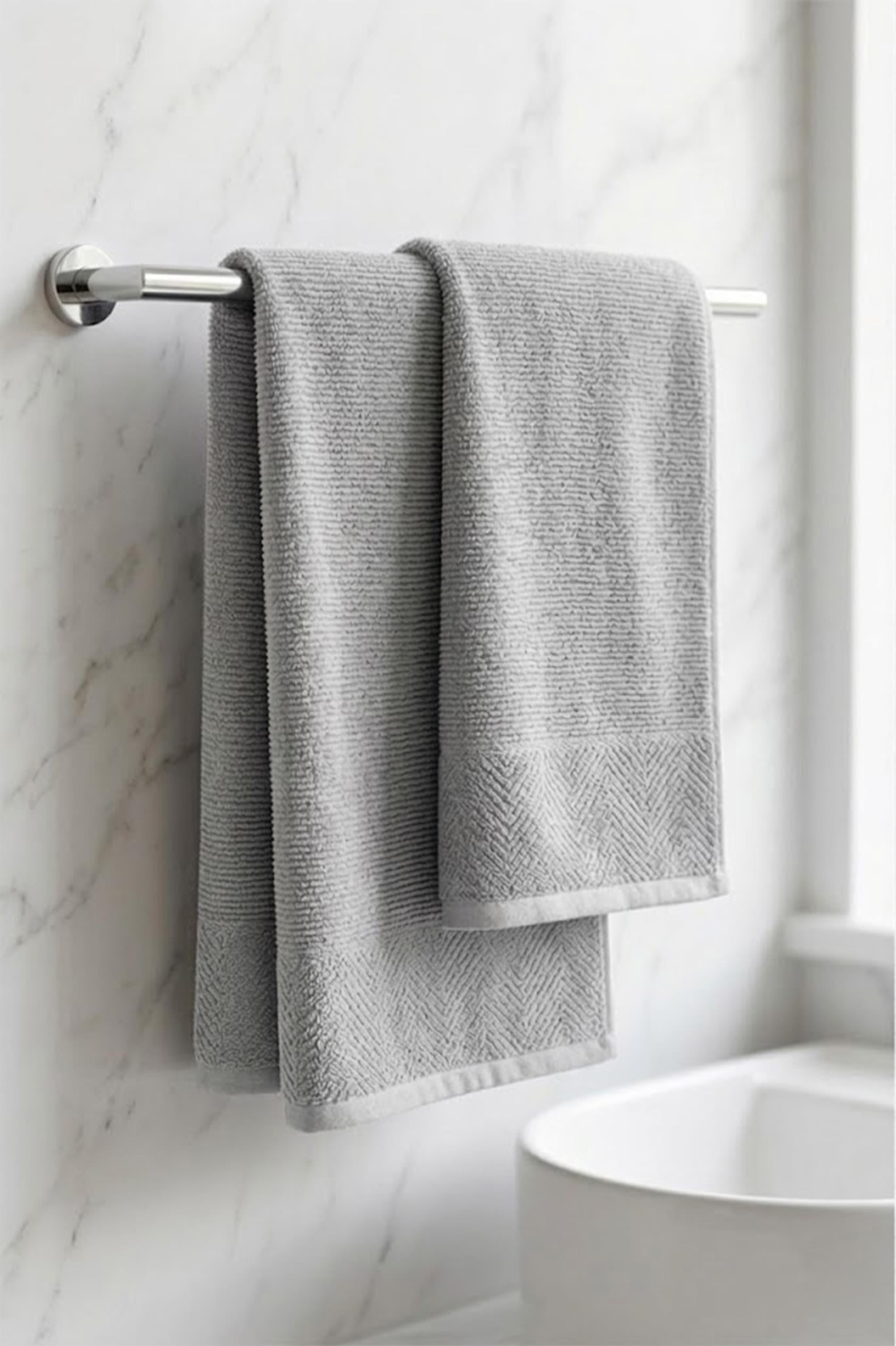 Be-0829-Gy  %100 Pamuk Gri 70X140 Cm Banyo Havlusu