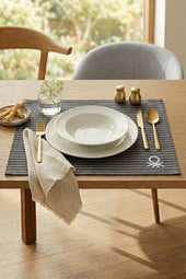 Be-28460-Bk Siyah Amerikan Servis Çizgili 4 Lü 33,50 Cm