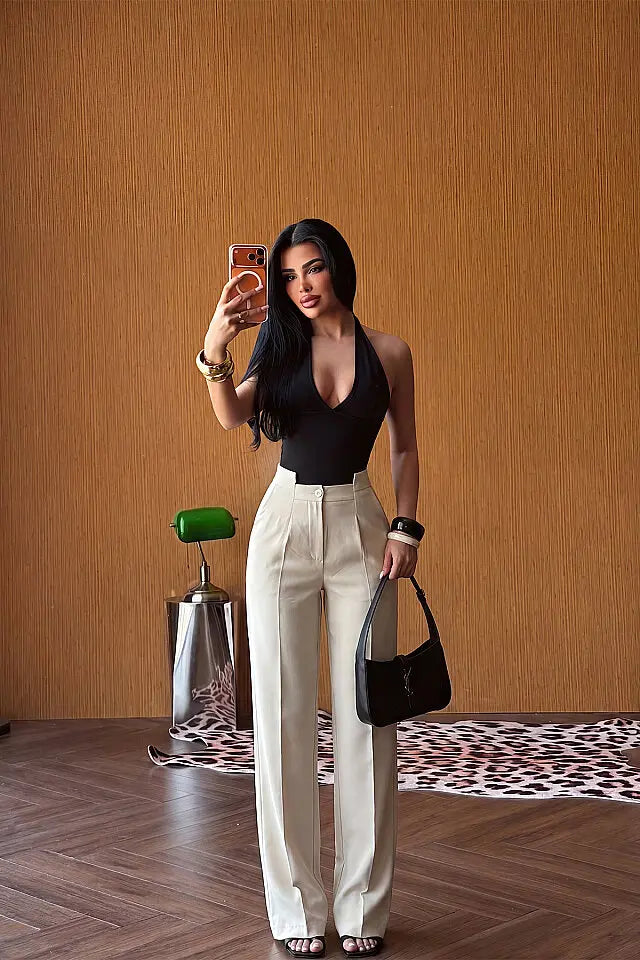 Bej Palazzo Pantolon