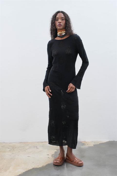 Belen Çiçek Desenli Maxi Boy Elbise 2793