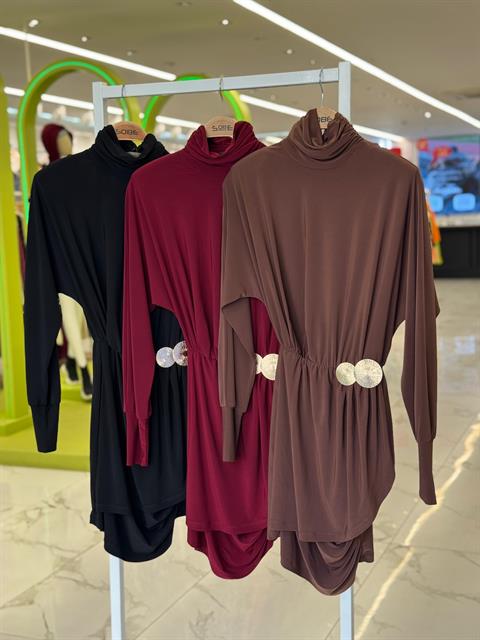 Beli Aksesuar Detaylı Sandy Elbise 2910