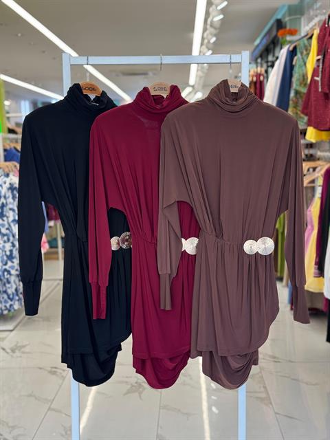 Beli Aksesuar Detaylı Sandy Elbise 2910