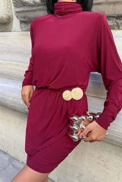 Beli Aksesuar Detaylı Sandy Elbise 2910