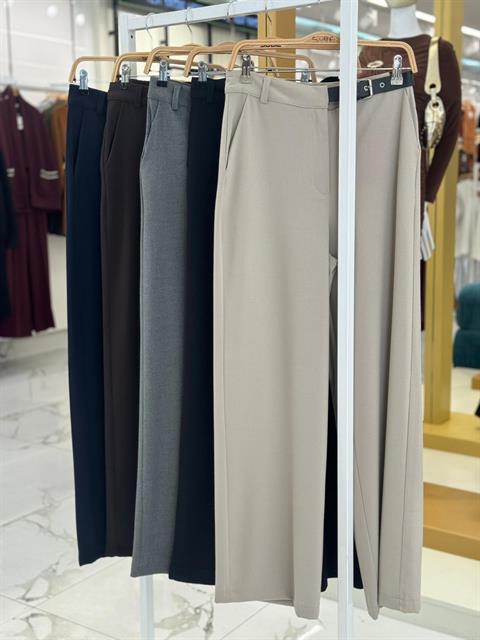 Beli Kemer Detaylı Kumaş Pantolon 0086
