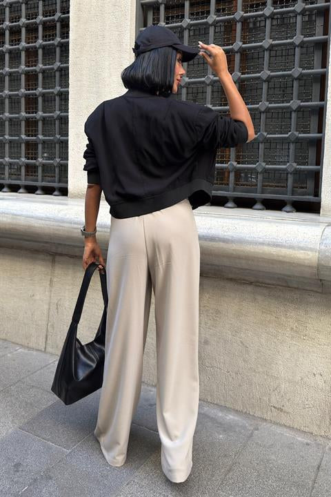 Beli Lastik Detaylı Rahat Pantolon 0087
