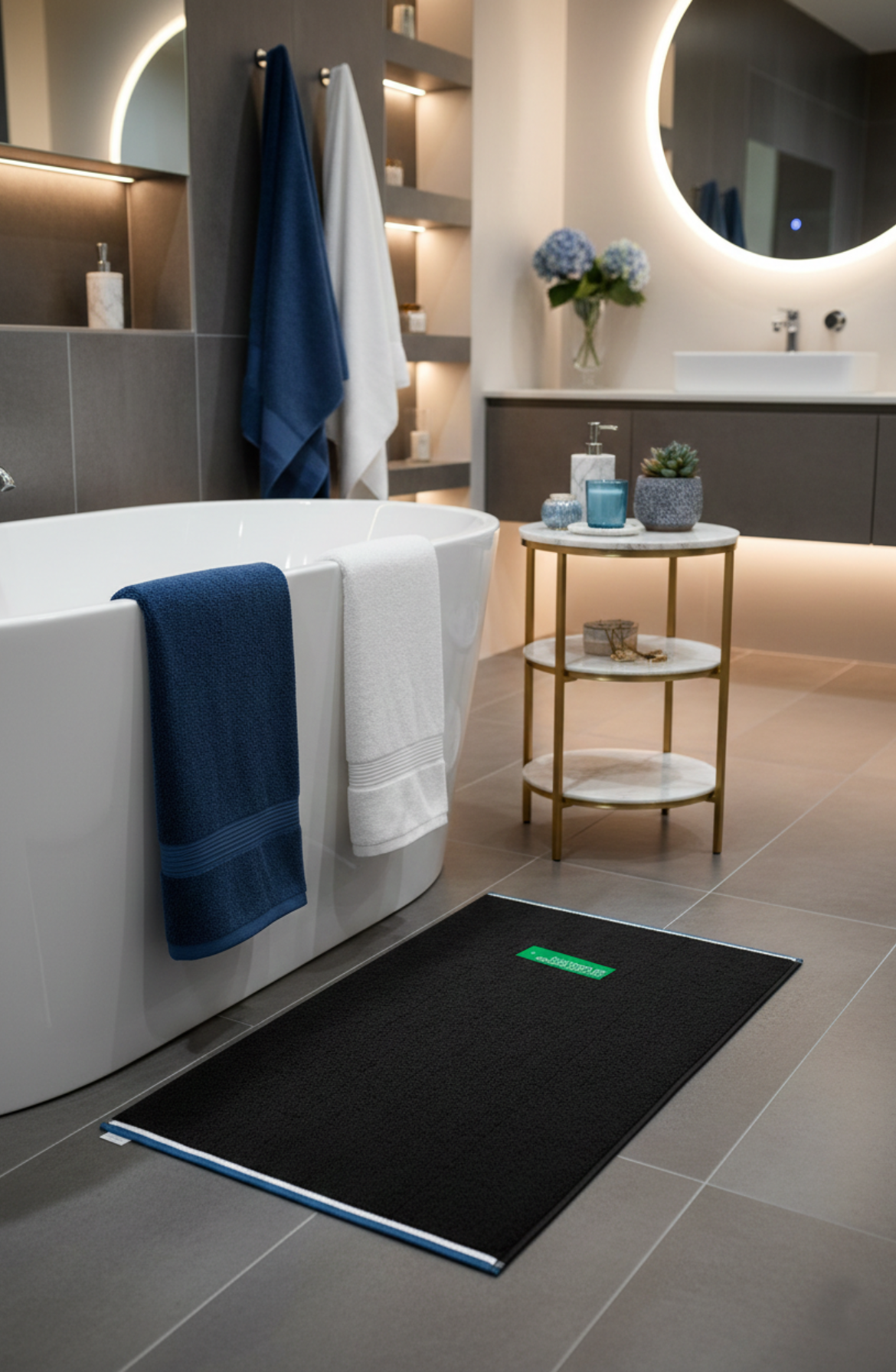 Be-2799-Bk  %100 Pamuk Siyah 50X80 Cm Banyo Paspas Havlu