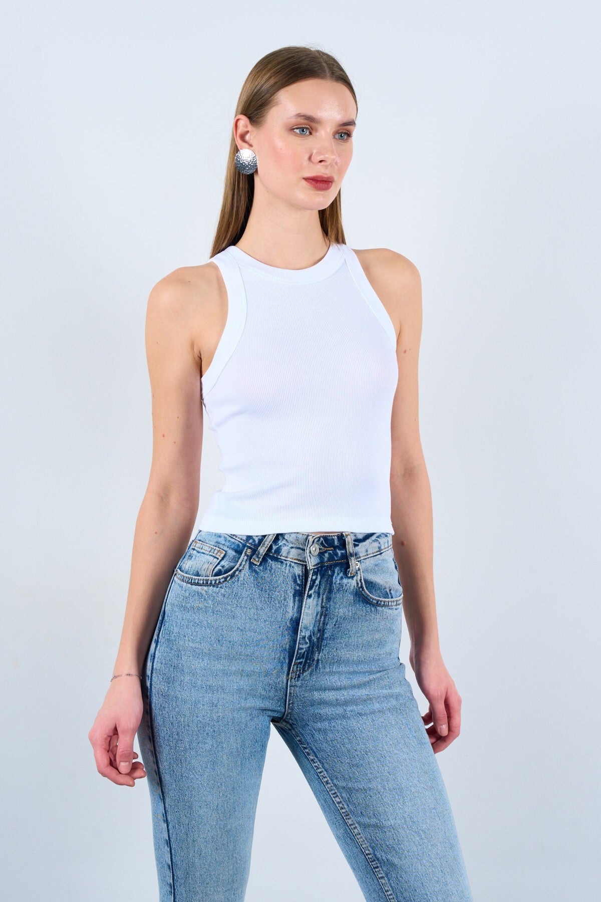 White Ribbed Camisole