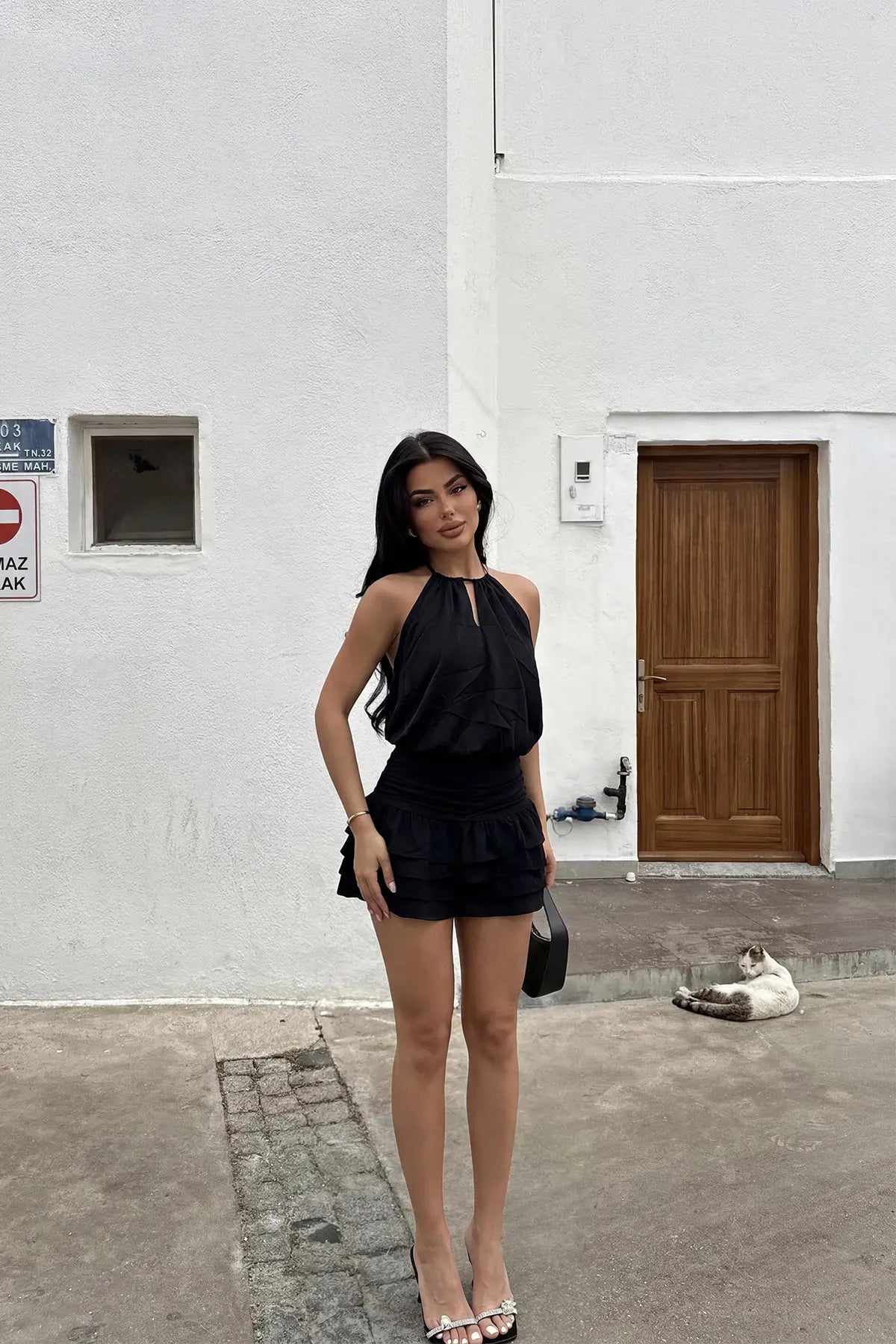 Siyah Heloise Mini Elbise