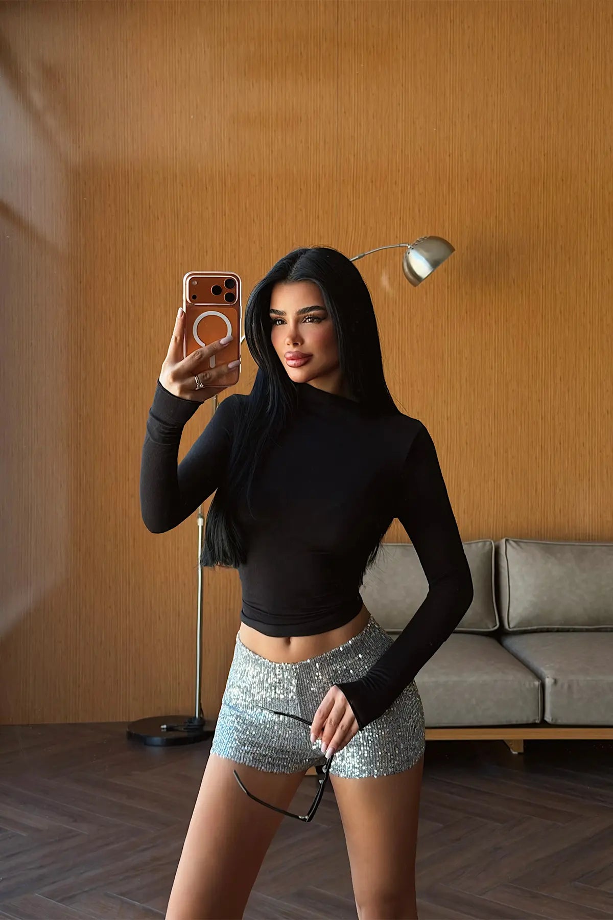 Siyah Uzun Kol Basic Bluz