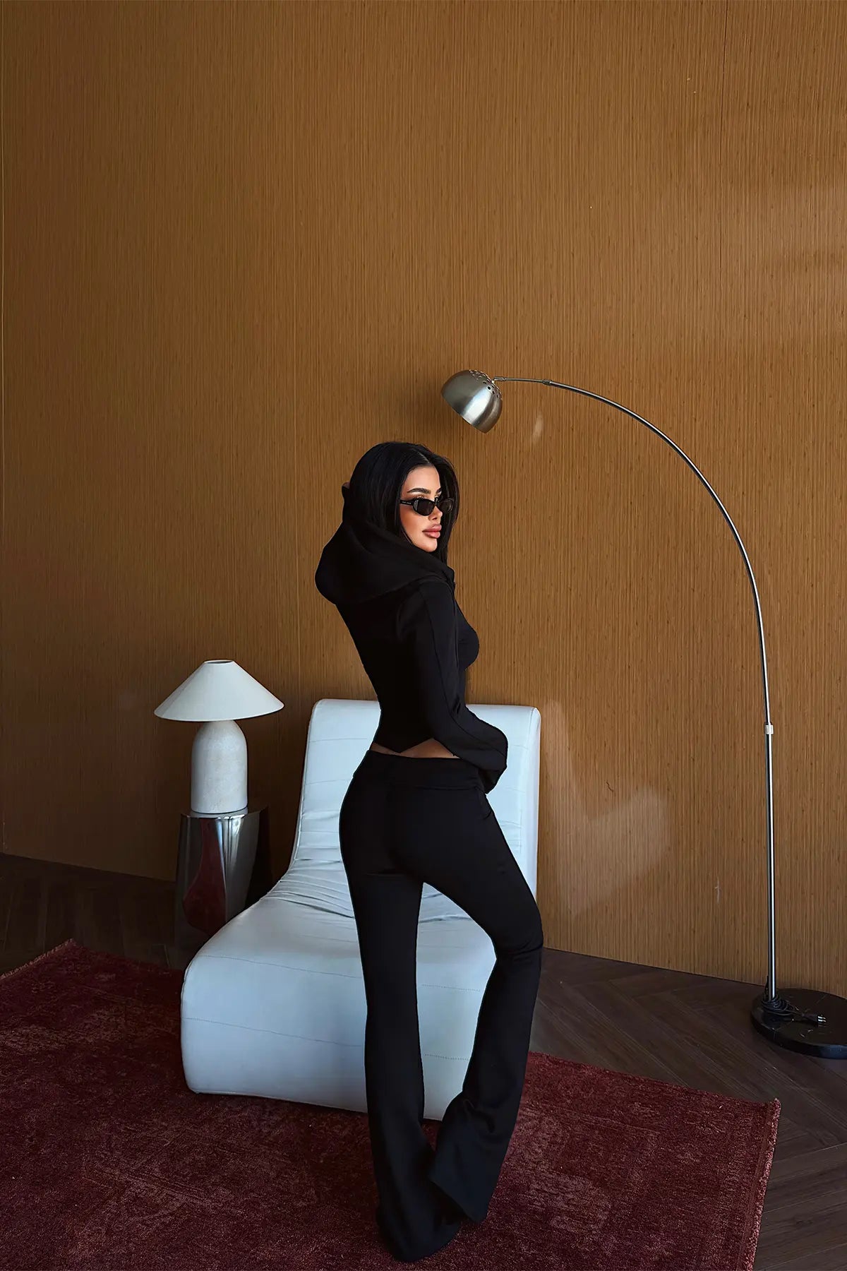 Siyah Pointelle Eşofman Takımı