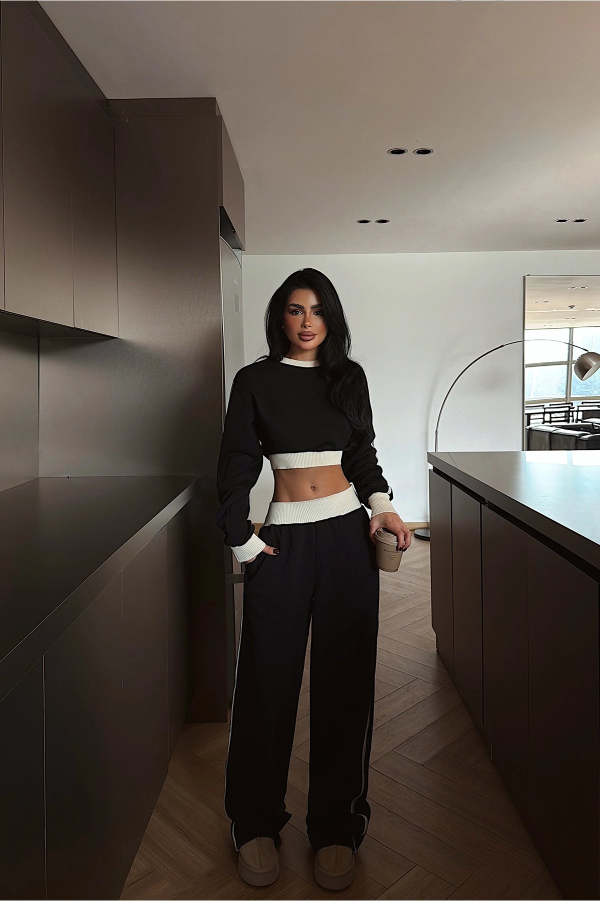 Siyah Quill Eşofman Takımı XS