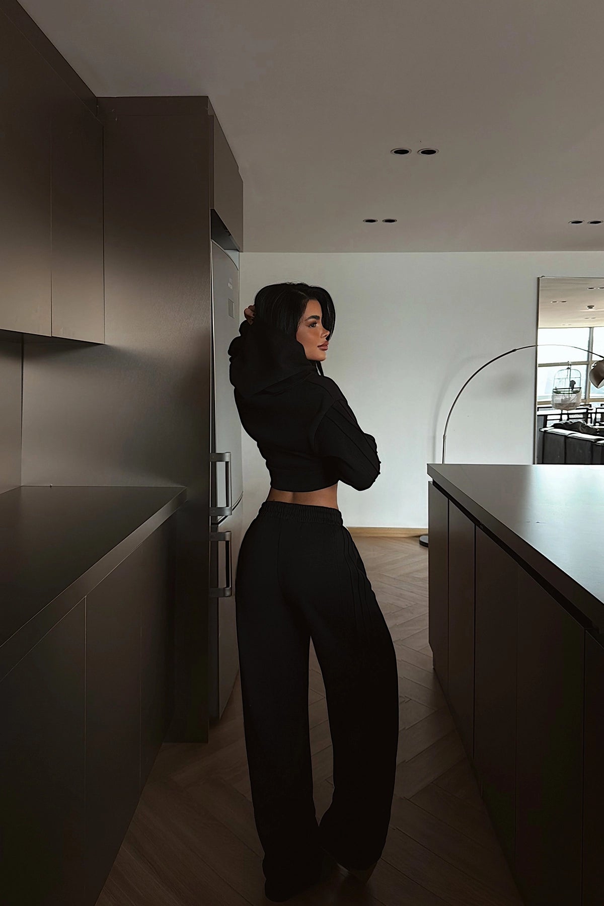 Siyah Fermuarlı Eşofman Takımı