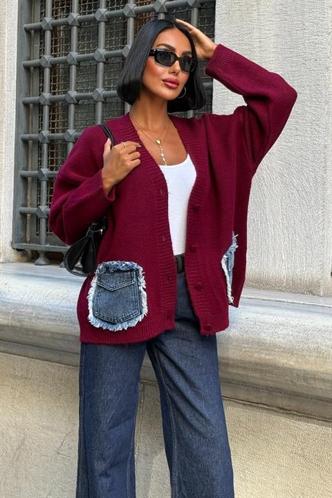 Blanc Denim Detaylı Triko Hırka 5187