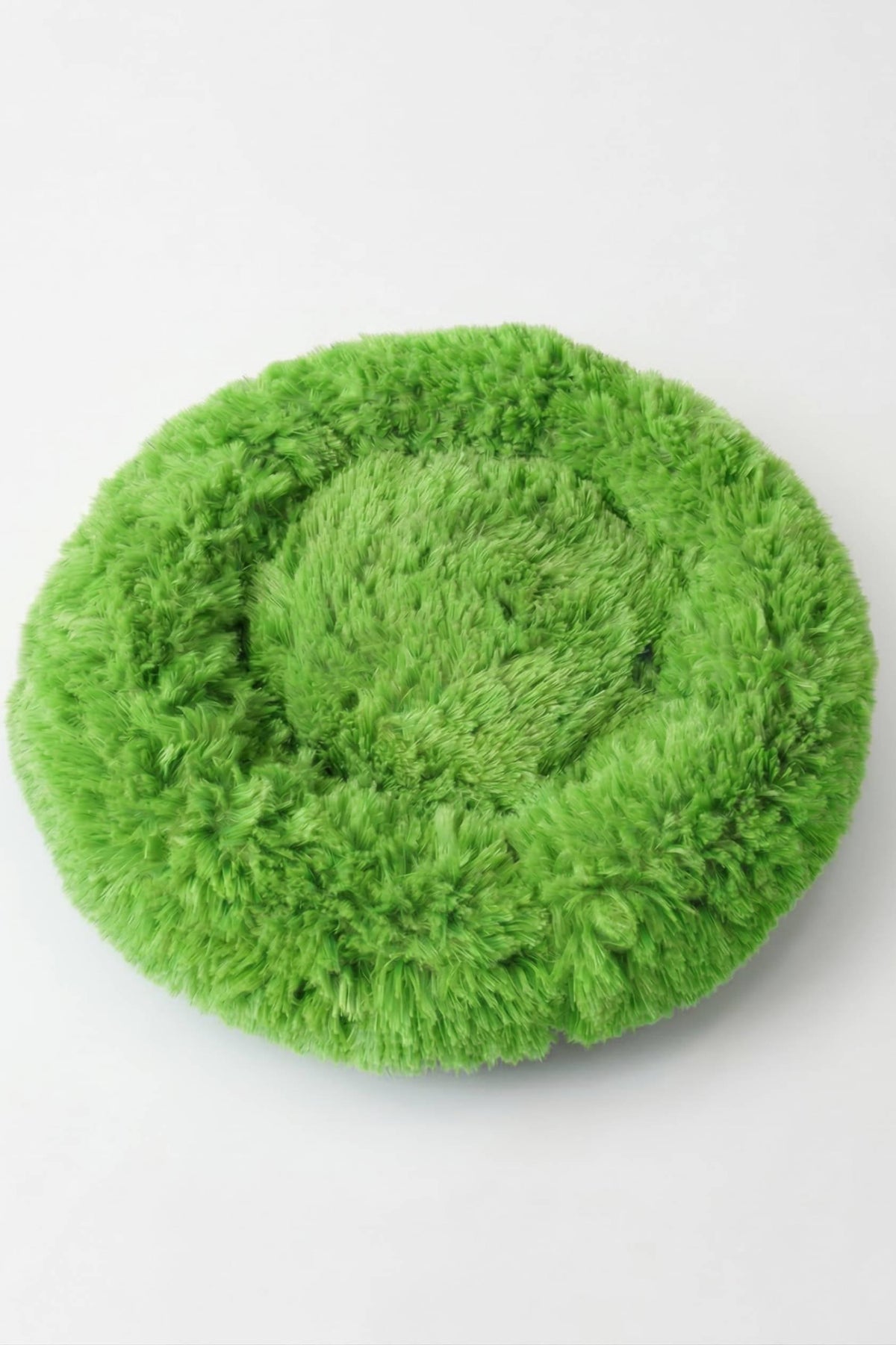 BNTMKT-0012-2-GR Uzun Kürklü Donut Kedi&Köpek Yatağı Yeşil 55 CM