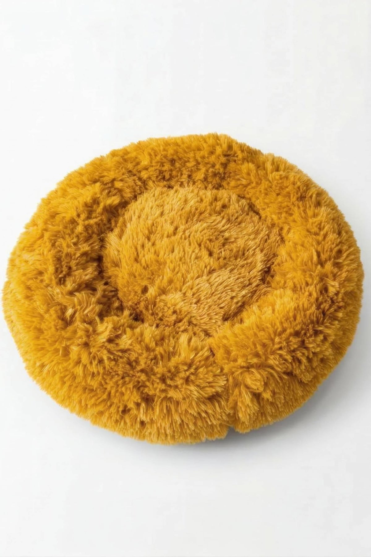 BNTMKT-0012-OR Uzun Kürklü Donut Kedi&Köpek Yatağı Turuncu 55 CM