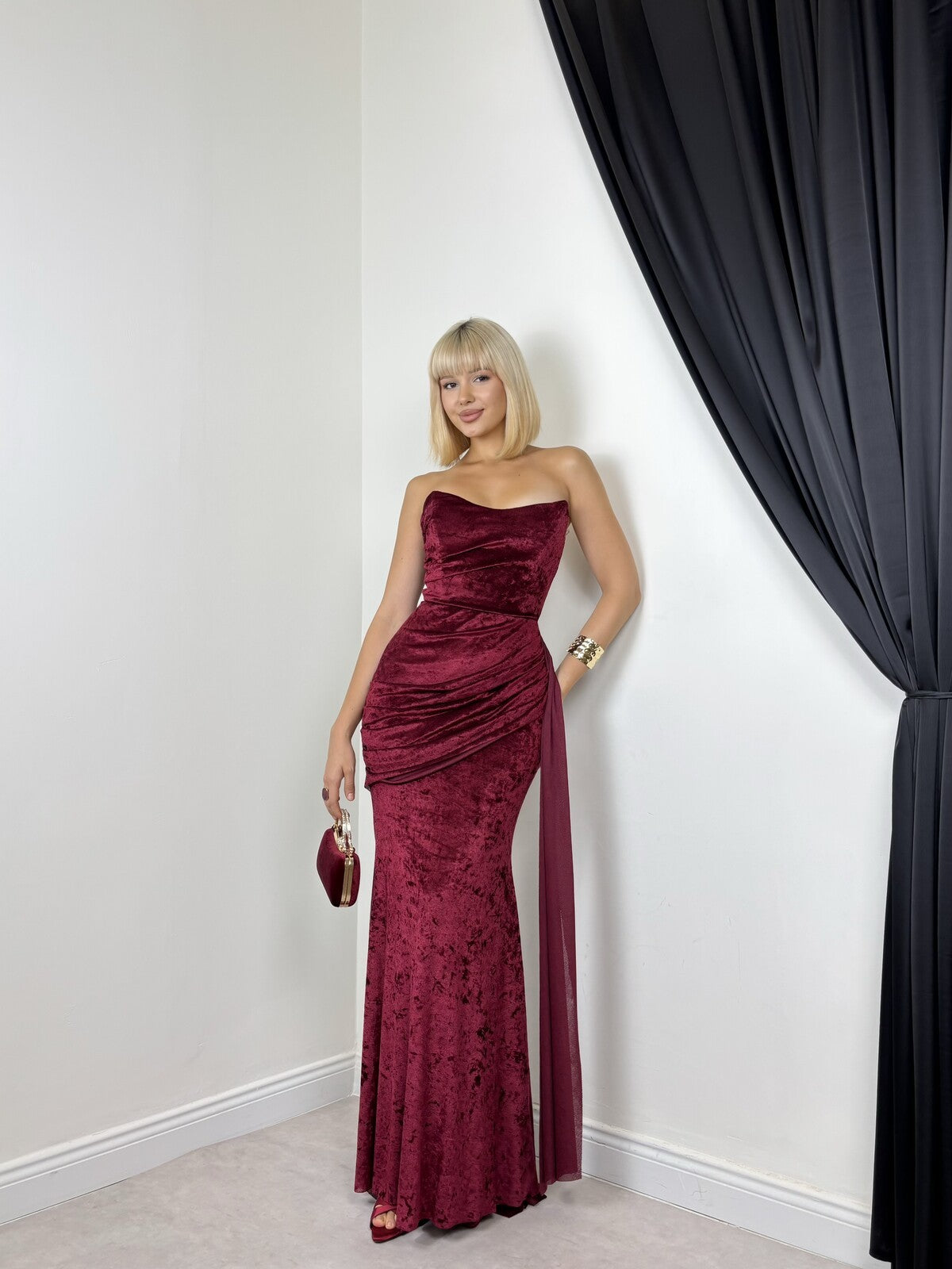 BORDO 20601 ELBİSE