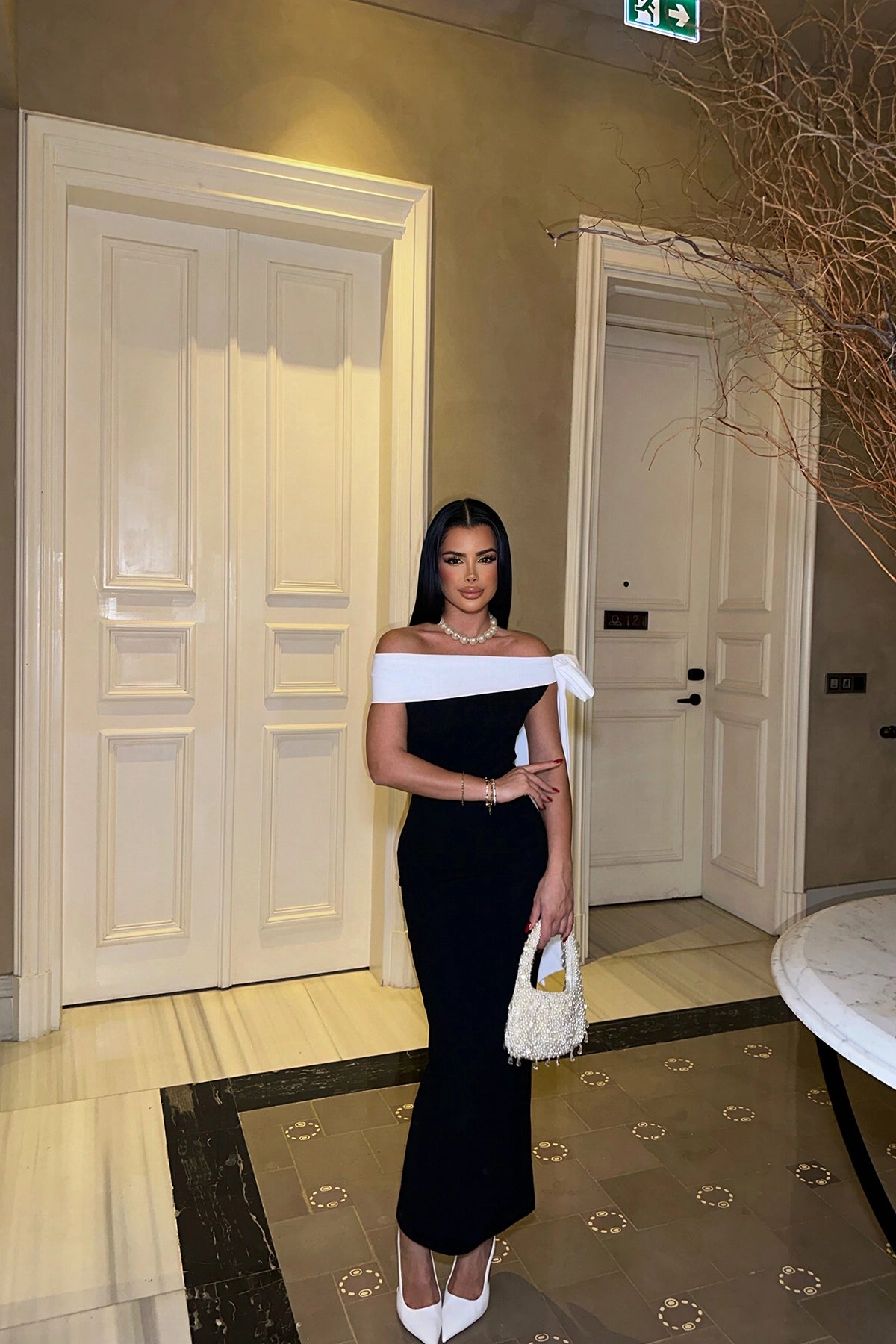 Brıanna Çift Renk Midi Elbise XS