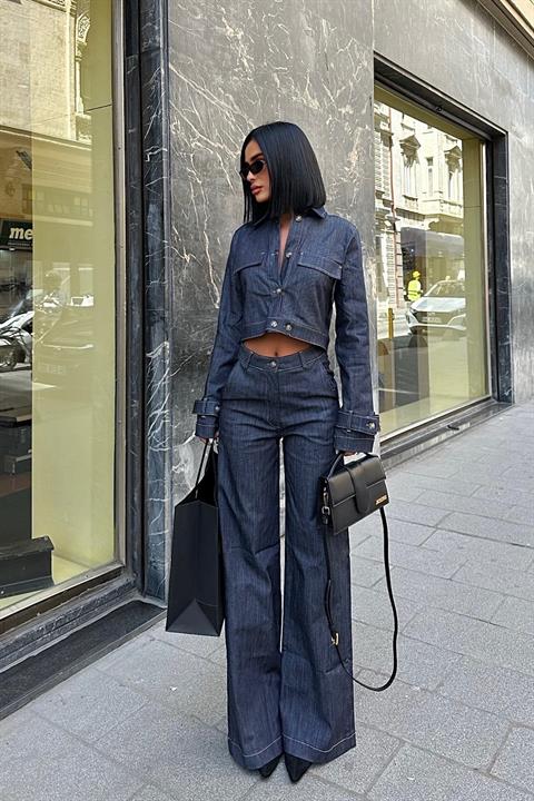 Broklyn Denim Palazzo Pantolon Takım 9950