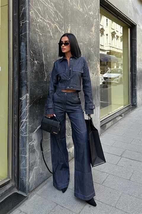 Broklyn Denim Palazzo Pantolon Takım 9950 NON DENİM L