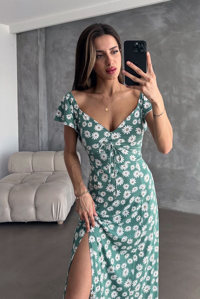Topshow Çağla Çiçek Baskılı Toptan Elbise